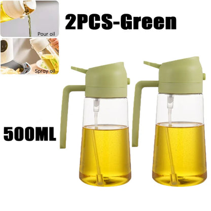 Botella pulverizadora de aceite de 200/300/500ml, pulverizador de aceite de oliva para cocinar barbacoa, pulverizador de aceite para hornear de plástico, botella vacía, botella de vinagre o cepillo de aceite