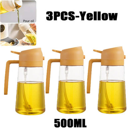 Botella pulverizadora de aceite de 200/300/500ml, pulverizador de aceite de oliva para cocinar barbacoa, pulverizador de aceite para hornear de plástico, botella vacía, botella de vinagre o cepillo de aceite