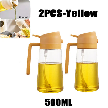 Botella pulverizadora de aceite de 200/300/500ml, pulverizador de aceite de oliva para cocinar barbacoa, pulverizador de aceite para hornear de plástico, botella vacía, botella de vinagre o cepillo de aceite