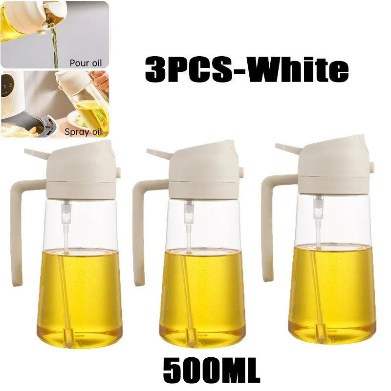 Botella pulverizadora de aceite de 200/300/500ml, pulverizador de aceite de oliva para cocinar barbacoa, pulverizador de aceite para hornear de plástico, botella vacía, botella de vinagre o cepillo de aceite
