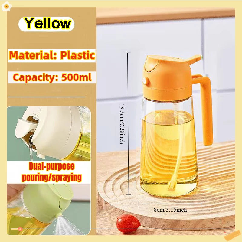 Botella pulverizadora de aceite de 200/300/500ml, pulverizador de aceite de oliva para cocinar barbacoa, pulverizador de aceite para hornear de plástico, botella vacía, botella de vinagre o cepillo de aceite